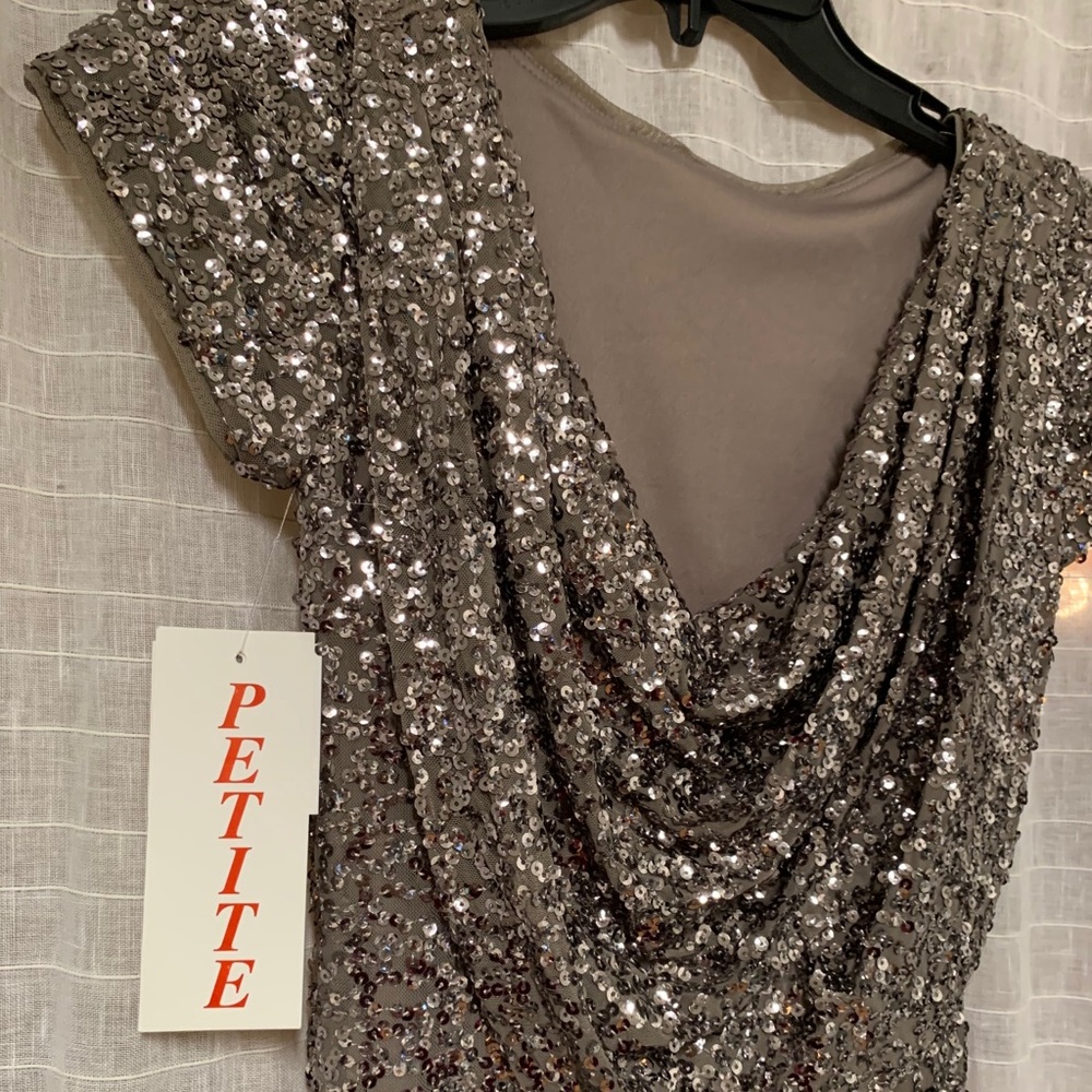 Gorgeous sequined Betsy Adam gown BRAND NEW